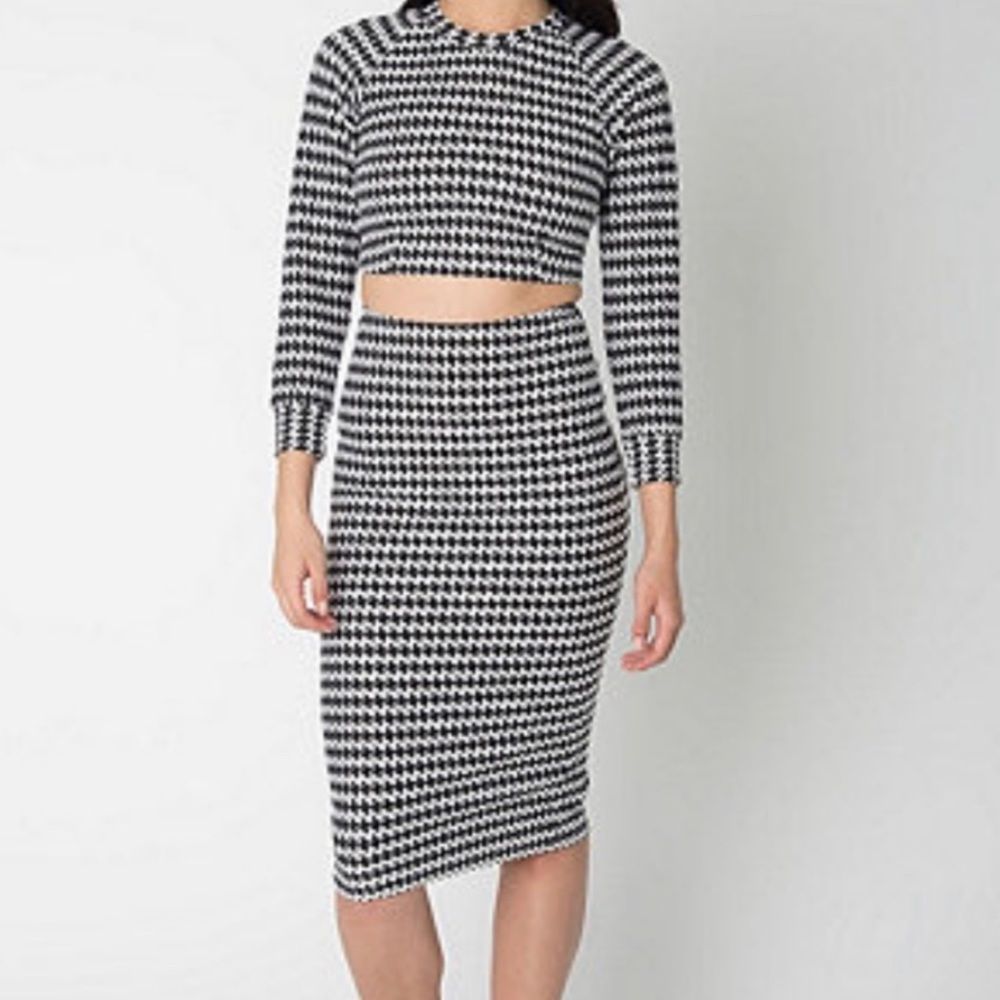 American Apparel Houndstooth Pencil Skirt